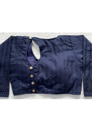 Picture of Enticing Cotton Dark Slate Blue Designer Blouse