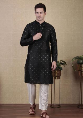 Picture of Enticing Silk Black Kurtas