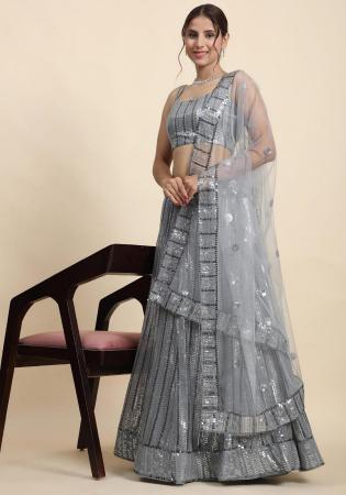 Picture of Ravishing Georgette Slate Grey Lehenga Choli