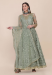 Picture of Net Dark Sea Green Straight Cut Salwar Kameez