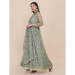 Picture of Net Dark Sea Green Straight Cut Salwar Kameez