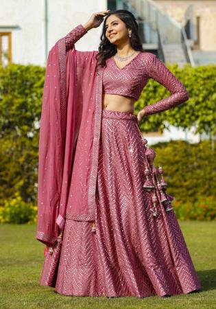 Picture of Stunning Georgette Plum Lehenga Choli