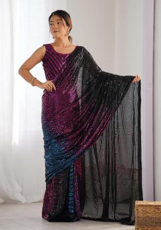 Picture of Wonderful Georgette Black Saree