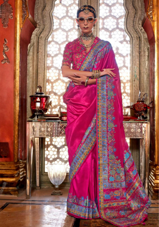 Picture of Shapely Silk Medium Violet Red Saree