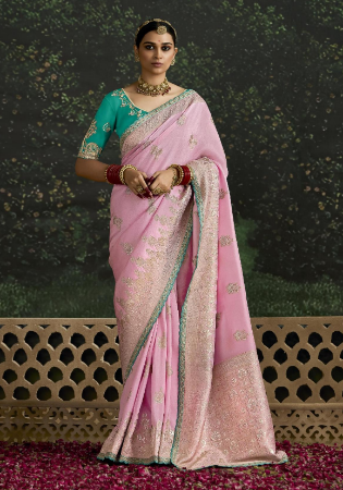 Picture of Stunning Silk Indian Red Saree