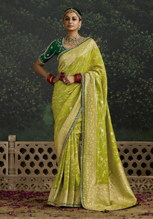 Picture of Exquisite Silk Dark Khaki Saree