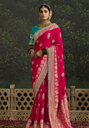 Picture of Marvelous Silk Crimson Saree