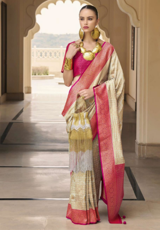 Picture of Beauteous Silk Tan Saree