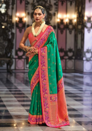 Picture of Fascinating Silk Sea Green Saree