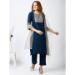 Picture of Wonderful Cotton Midnight Blue Readymade Salwar Kameez