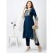 Picture of Wonderful Cotton Midnight Blue Readymade Salwar Kameez