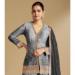 Picture of Delightful Chiffon Silver Straight Cut Salwar Kameez