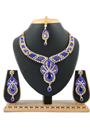 Picture of Statuesque Slate Blue Necklace Set