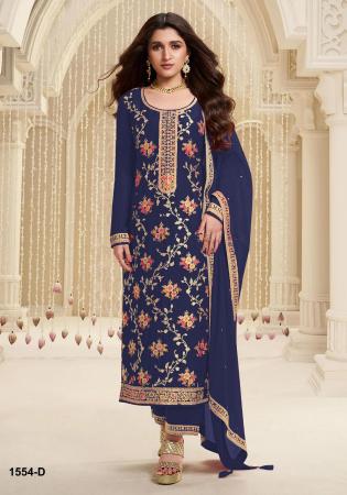 Picture of Chiffon Dark Slate Grey Straight Cut Salwar Kameez