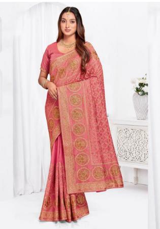Picture of Resplendent Silk Indian Red Saree