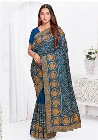 Picture of Fine Silk Teal Saree