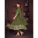 Picture of Georgette Dark Olive Green Anarkali Salwar Kameez