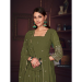 Picture of Georgette Dark Olive Green Anarkali Salwar Kameez