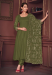 Picture of Georgette Dark Olive Green Anarkali Salwar Kameez