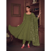 Picture of Georgette Dark Olive Green Anarkali Salwar Kameez
