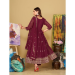 Picture of Georgette Saddle Brown Anarkali Salwar Kameez