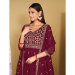Picture of Georgette Saddle Brown Anarkali Salwar Kameez
