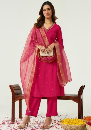Picture of Grand Cotton Deep Pink Readymade Salwar Kameez
