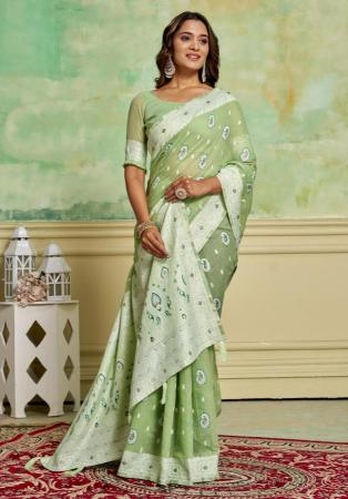 Picture of Sightly Cotton Dark Sea Green Saree