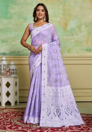 Picture of Fascinating Cotton Light Steel Blue Saree