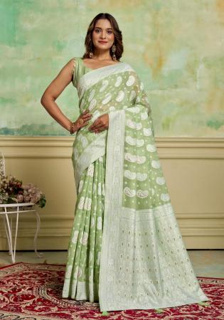 Picture of Grand Cotton Dark Khaki Saree