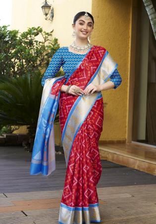 Picture of Pretty Crepe Fire Brick Saree