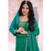 Picture of Appealing Chiffon Teal Straight Cut Salwar Kameez