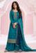Picture of Fascinating Chiffon Dark Cyan Straight Cut Salwar Kameez