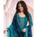 Picture of Fascinating Chiffon Dark Cyan Straight Cut Salwar Kameez