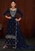 Picture of Ideal Chiffon Navy Blue Straight Cut Salwar Kameez