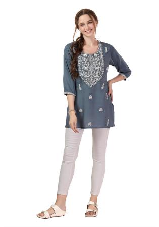 Picture of Pretty Rayon Slate Grey Kurtis & Tunic