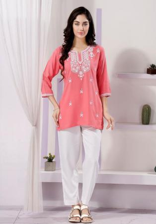 Picture of Sublime Rayon Light Coral Kurtis & Tunic