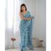 Picture of Stunning Chiffon Cadet Blue Saree
