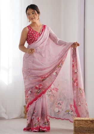 Picture of Superb Chiffon Rosy Brown Saree