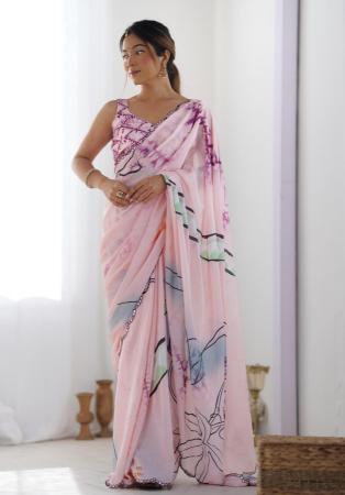 Picture of Fine Chiffon Rosy Brown Saree