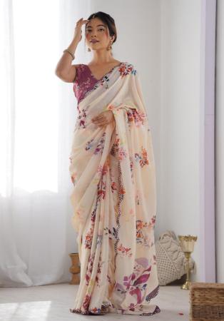 Picture of Ideal Chiffon Rosy Brown Saree