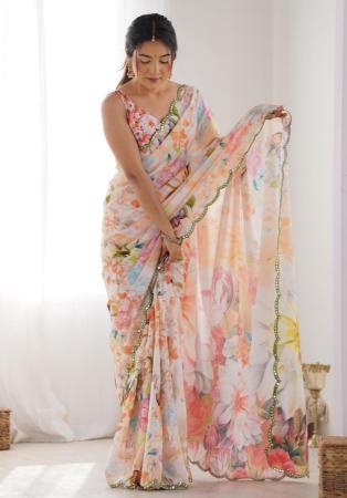 Picture of Gorgeous Chiffon Tan Saree