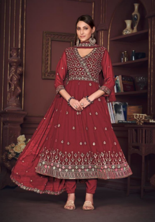 Picture of Exquisite Georgette Maroon Anarkali Salwar Kameez