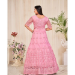 Picture of Well Formed Net Light Pink Anarkali Salwar Kameez
