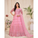 Picture of Well Formed Net Light Pink Anarkali Salwar Kameez