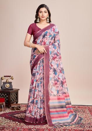 Picture of Nice Linen Brown Saree