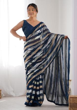 Picture of Stunning Georgette Purple Saree