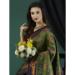 Picture of Alluring Silk Dark Olive Green Saree