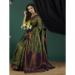 Picture of Alluring Silk Dark Olive Green Saree