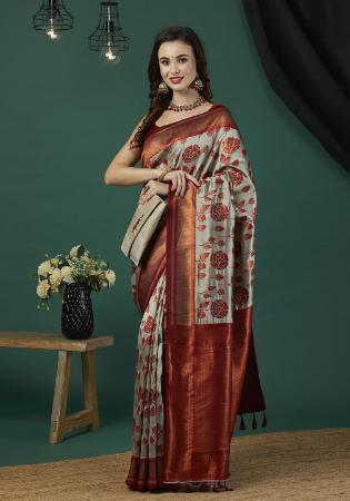 Picture of Classy Silk Dark Grey Saree